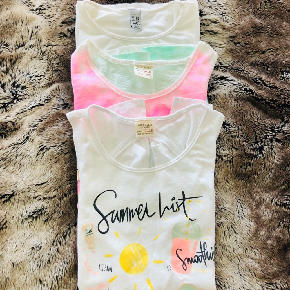 3 Zara shirts for girl size 9/10